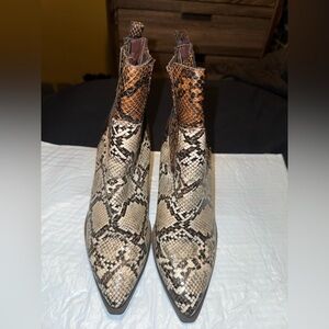 Snakeskin Ankle Boots women sz8